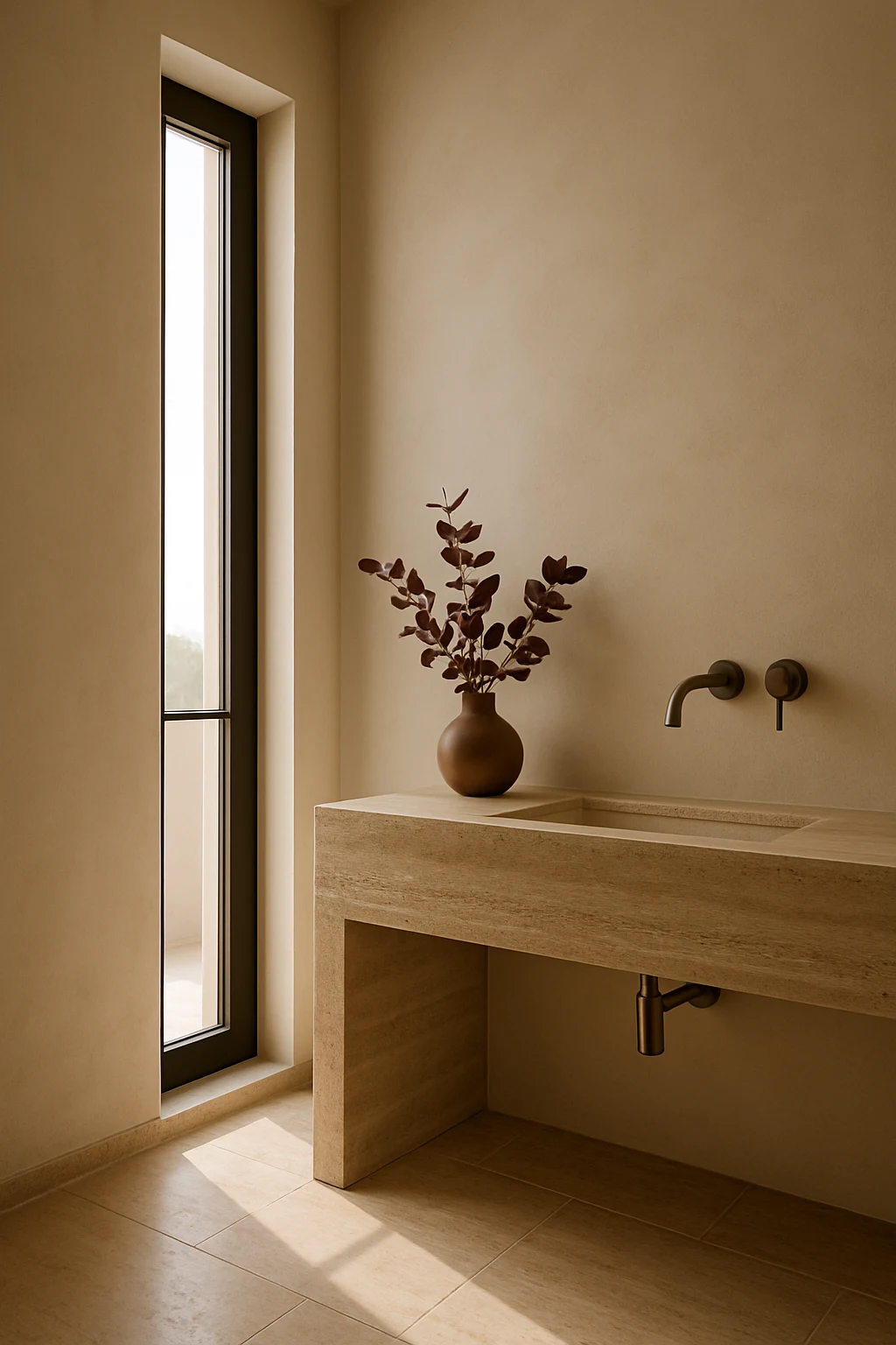 Concept di stile — Bagno con finestra alta